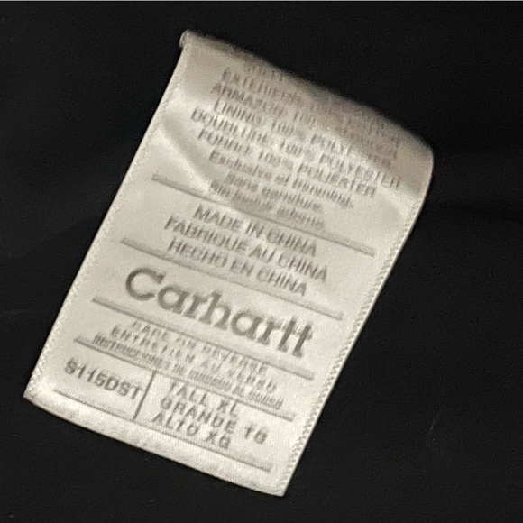 Carhartt denim fleece lined snap front shirt jacket size XL tall vintage - Picture 11 of 13
